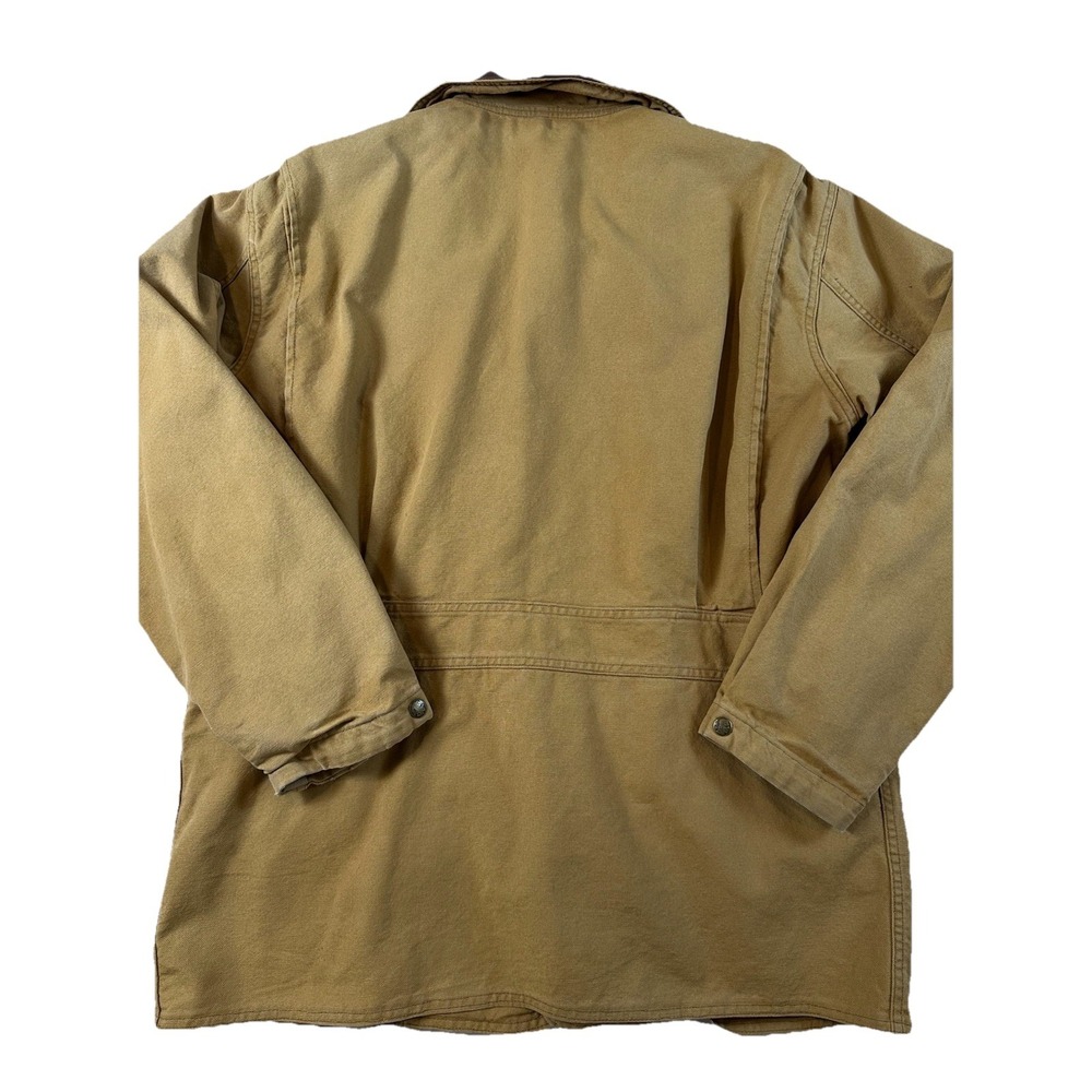 VTG Woolrich Chore Barn Coat Med/L Aztec Wool Blanket-Lined Leather Collar Snap - Picture 4 of 7